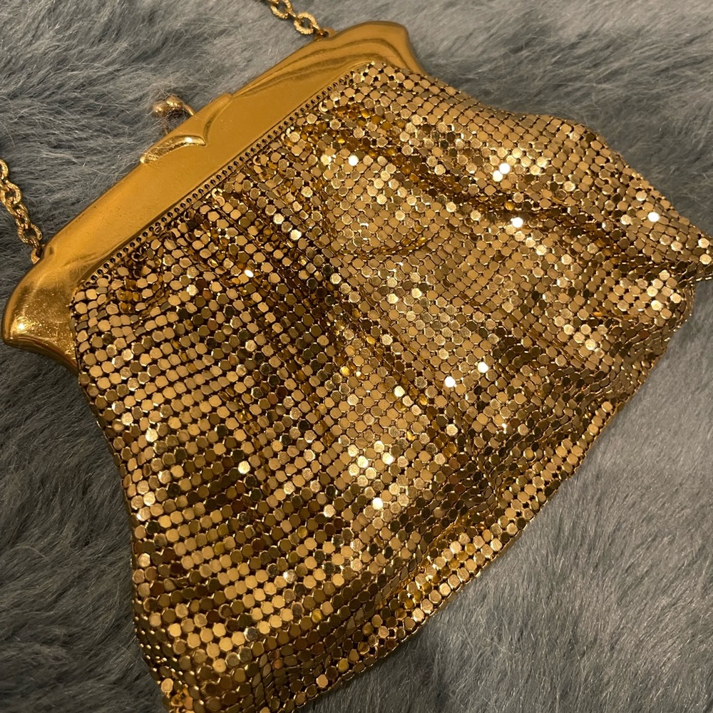 Vintage & Rare Whiting & Davis Co. Gold Mesh Evening Mini Bag